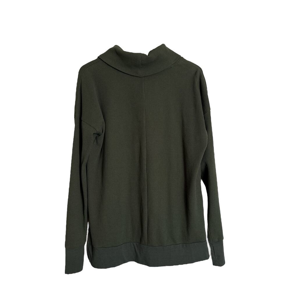 Mix by 41 Hawthorn Women's Waffle Weave Cowl Neck Cozy Knit Top Size L Green - Picture 6 of 8
